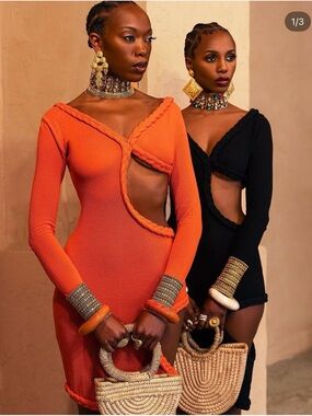 BFYNE Orange Cali Dress - L